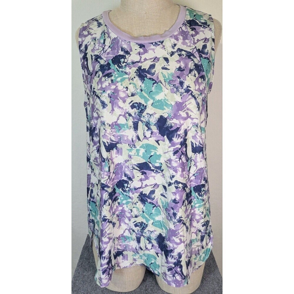 Crane Purple and Blue Abstract Performance Muscle Tank Top Size XL